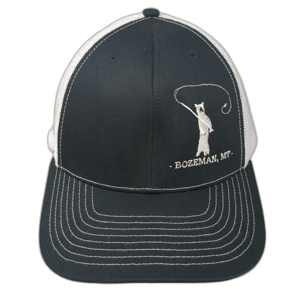 Richardson Trucker Hat Black One Size Bozeman MT Fly Fishing Bear Wild Joes Spot